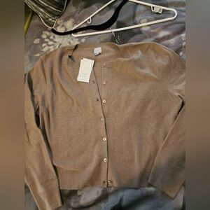 Women's Taupe Cardigan Sweater